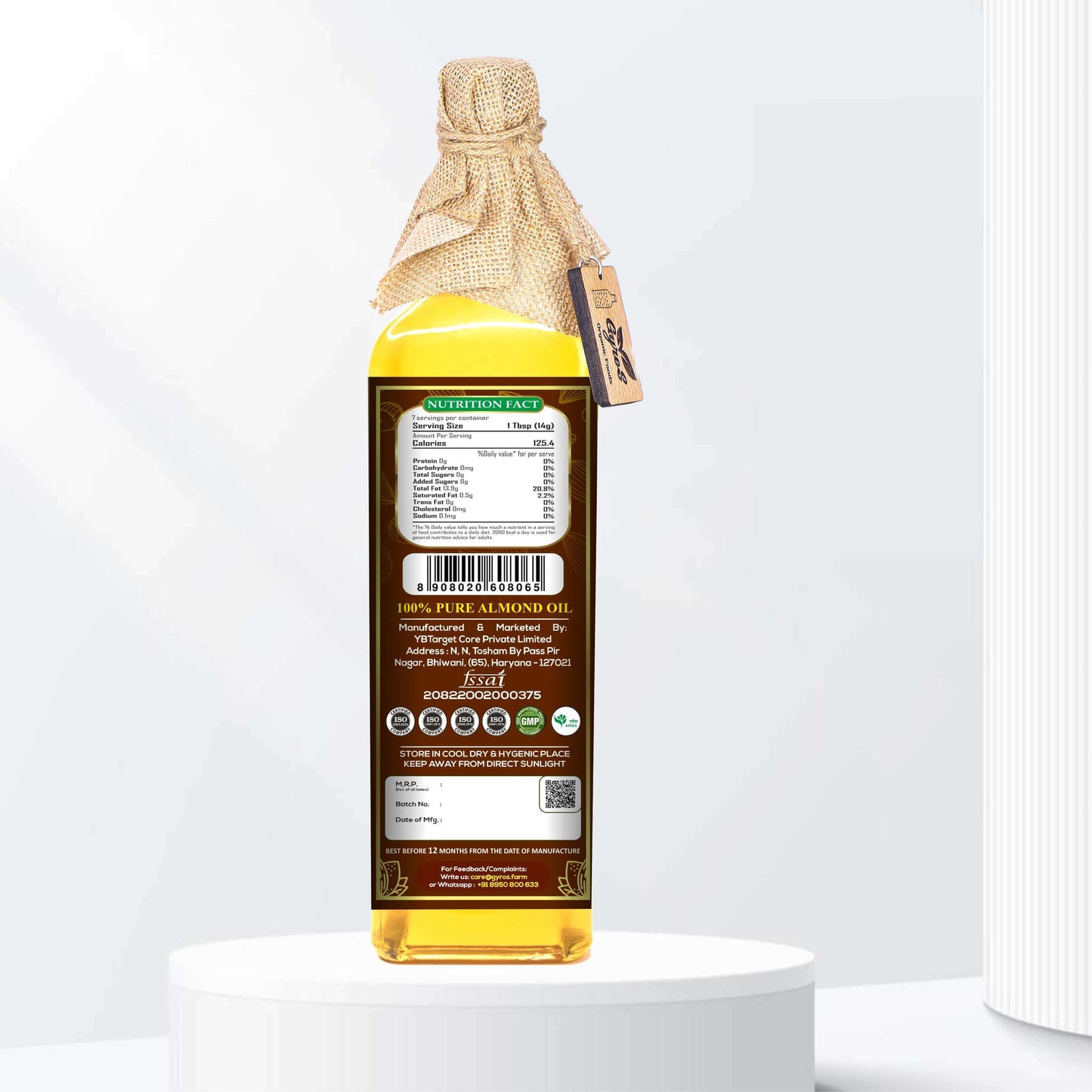 Stone Cold Pressed Almond Oil | Premium Grade | Naturally Extracted | Zero Chemicals