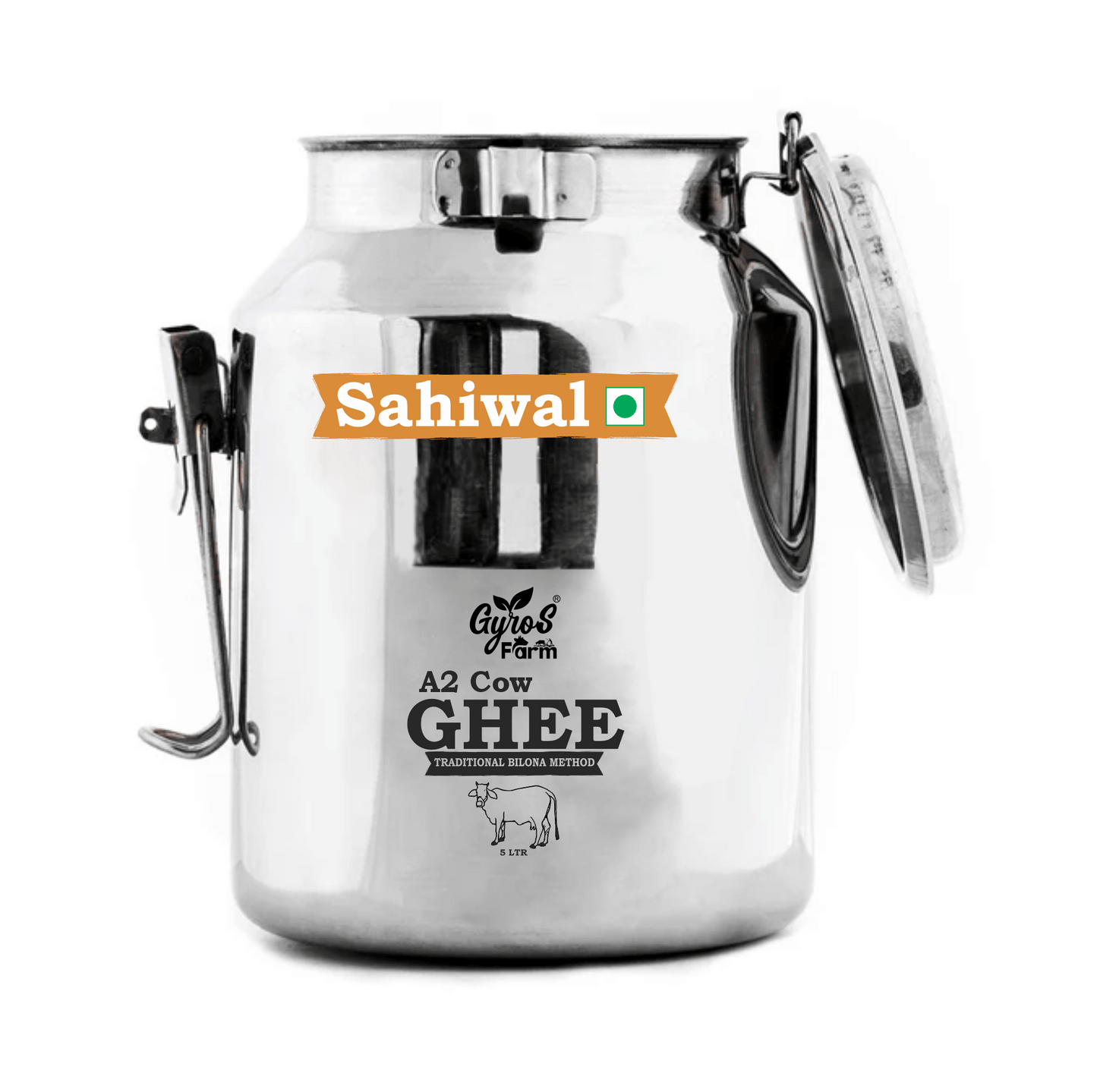 A2 Sahiwal Cow Ghee | Traditional Bilona Method | From Grass-Fed Desi Sahiwal Cows | Made in VILLAGE (From Free Roaming Cows), Not Gaushala