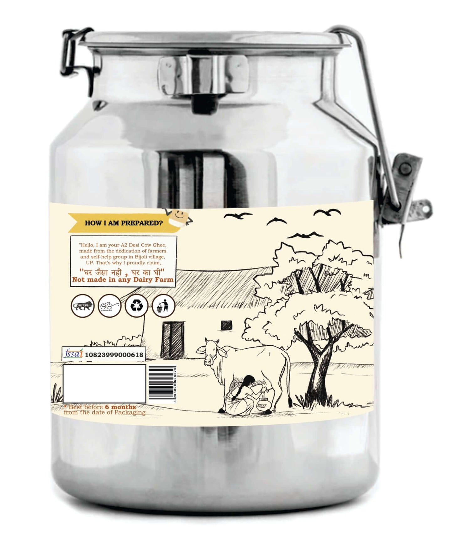 A2 Sahiwal Cow Ghee | Traditional Bilona Method | From Grass-Fed Desi Sahiwal Cows | Made in VILLAGE (From Free Roaming Cows), Not Gaushala