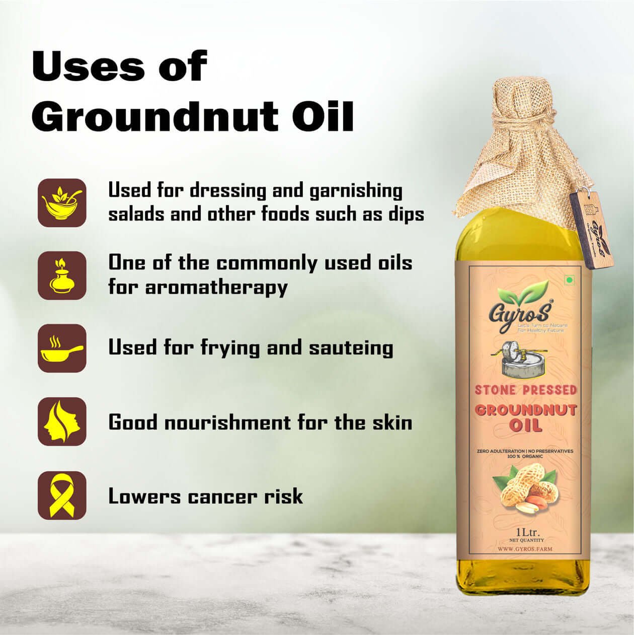 Stone Cold Pressed Groundnut Oil Combo | 5L + 5L | Zero Adulteration| Sieve Filtered