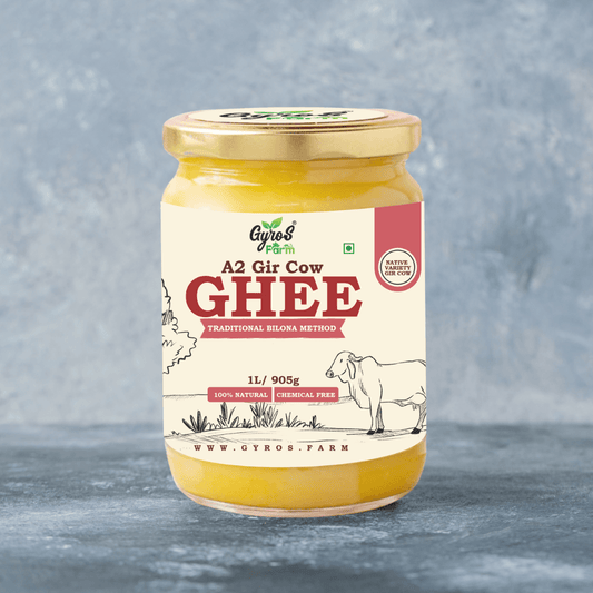 A2 Gir Cow Ghee | Bilona Churned | From Grass-Fed Desi Gir Cows | Made in VILLAGE (From Free Roaming Cows), Not Gaushala