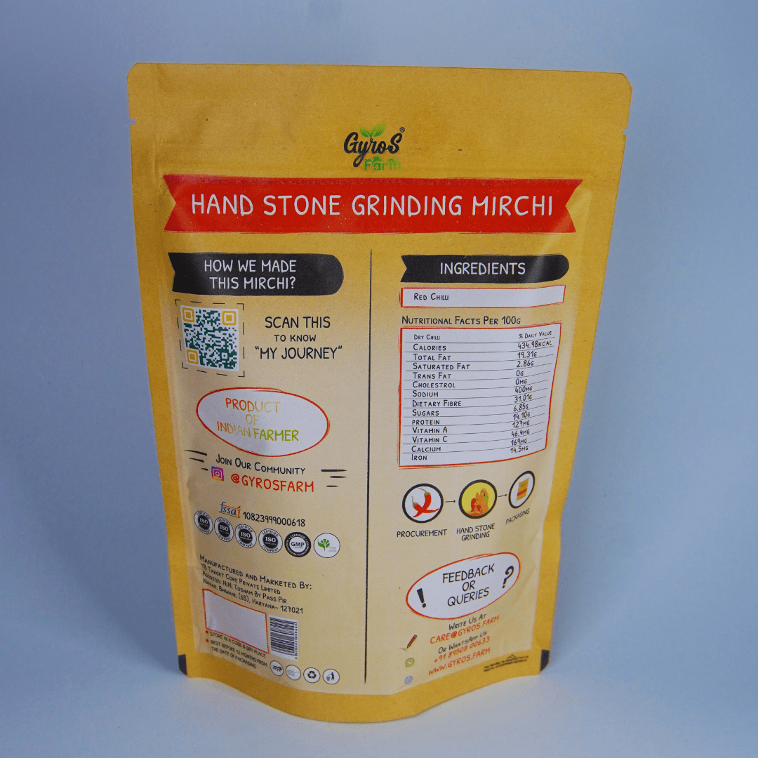 Stone Ground Red Chilli Powder (Lal Mirch Powder) | Made with Sun-Dried Chillies | Sourced From Guntur | Zero Chemicals Added