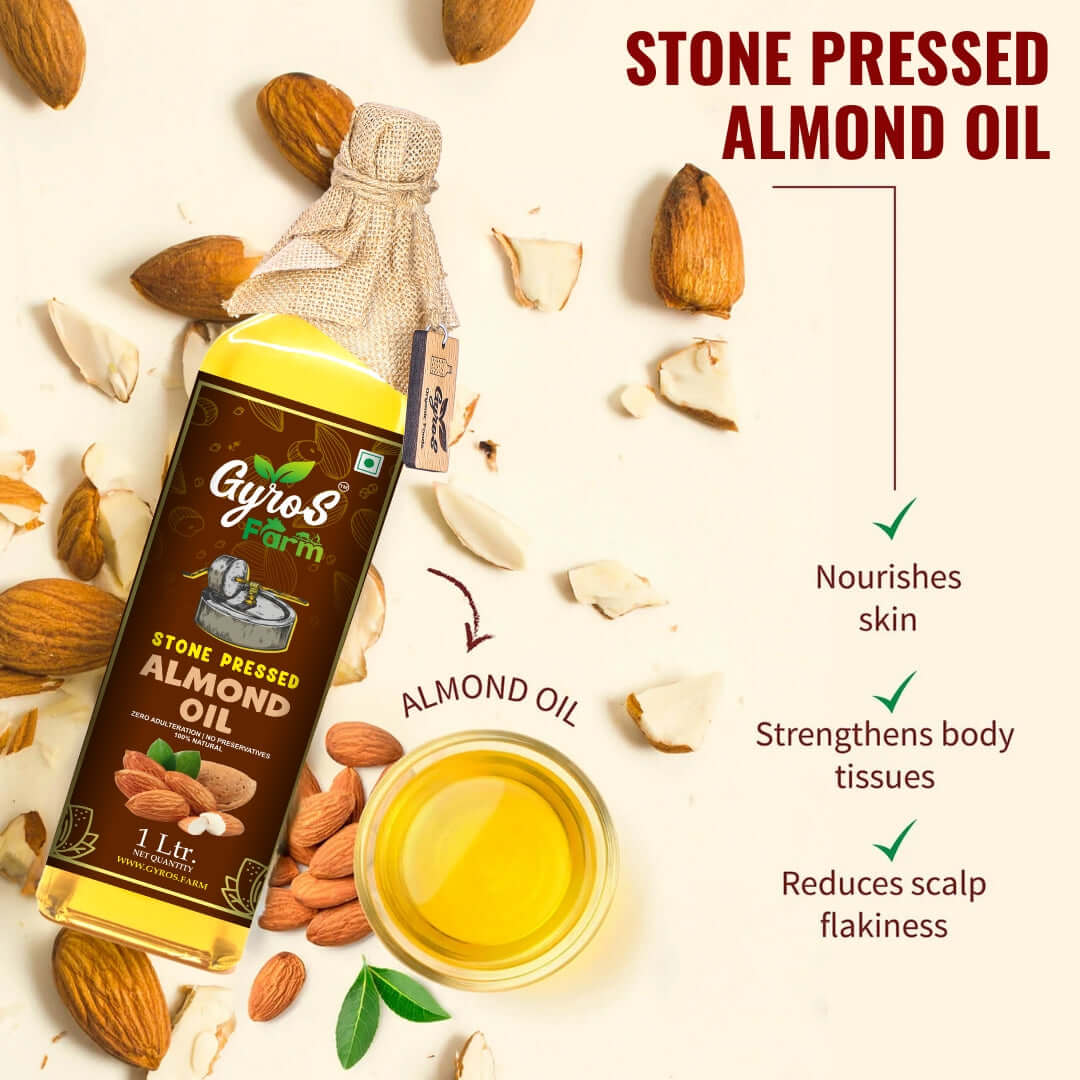 Stone Cold Pressed Almond Oil | Premium Grade | Naturally Extracted | Zero Chemicals