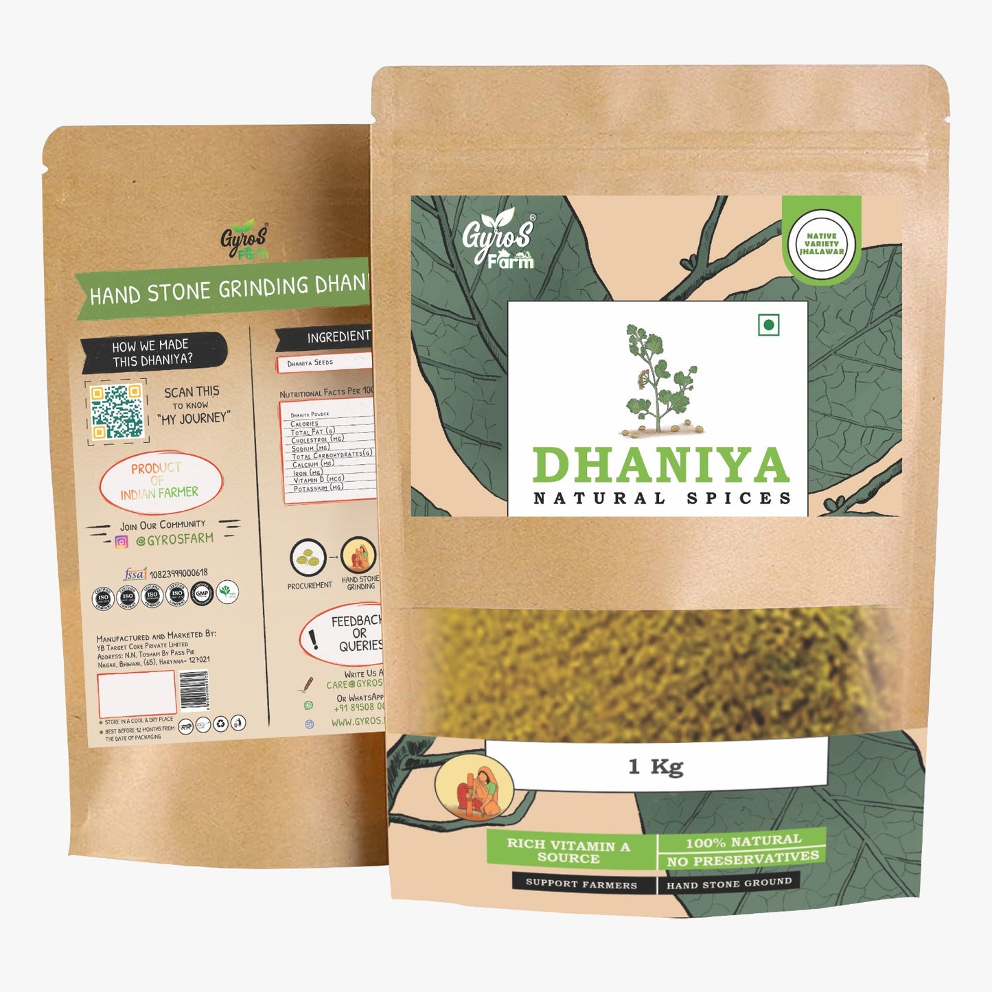 Stone Ground Dhaniya Powder (Coriander Powder) | Made From 100% Organic Seeds | Zero Chemicals Added
