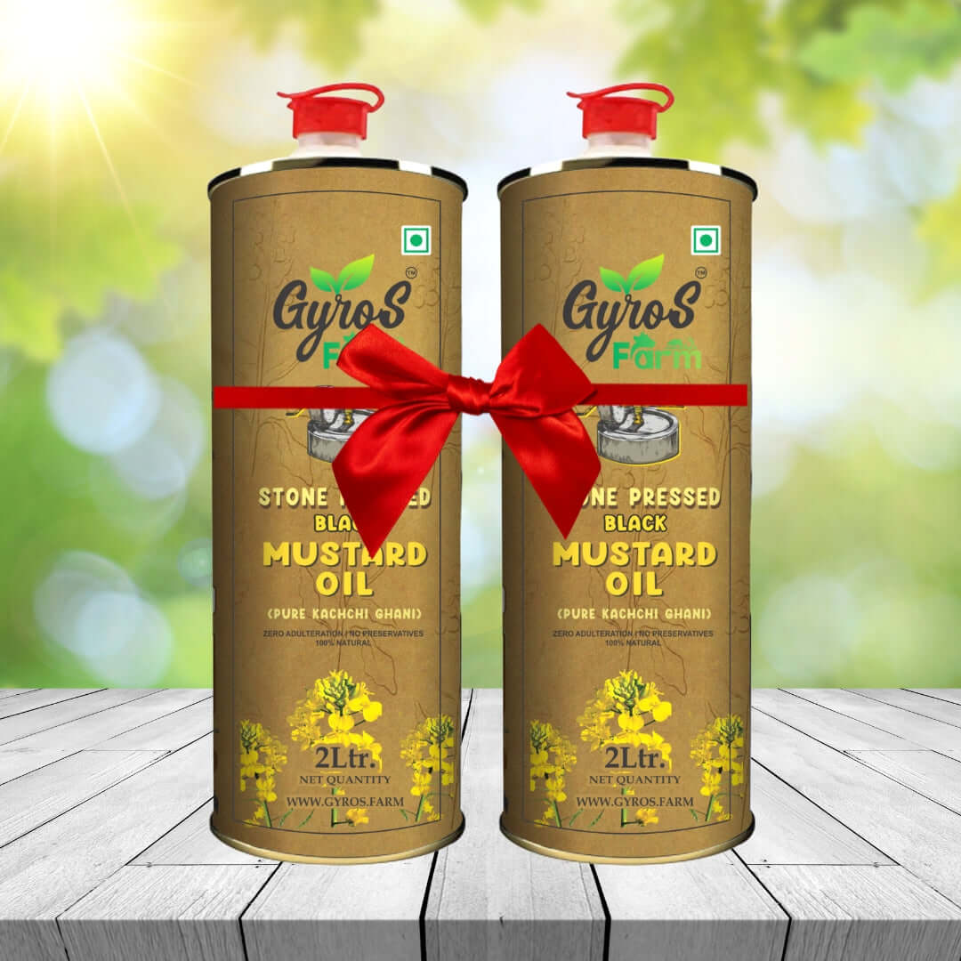 Stone Cold Pressed Black Mustard Oil | 2L + 2L | Zero Adulteration| Sieve Filtered