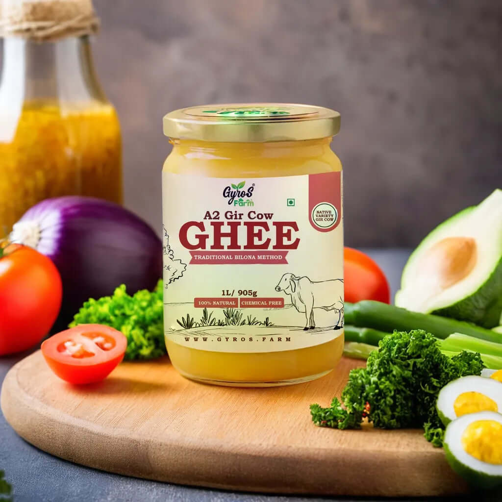 A2 Gir Cow Ghee | Bilona Churned | From Grass-Fed Desi Gir Cows | Made in VILLAGE (From Free Roaming Cows), Not Gaushala