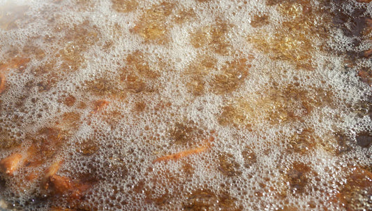 Closeup of Cooking Oil Foaming