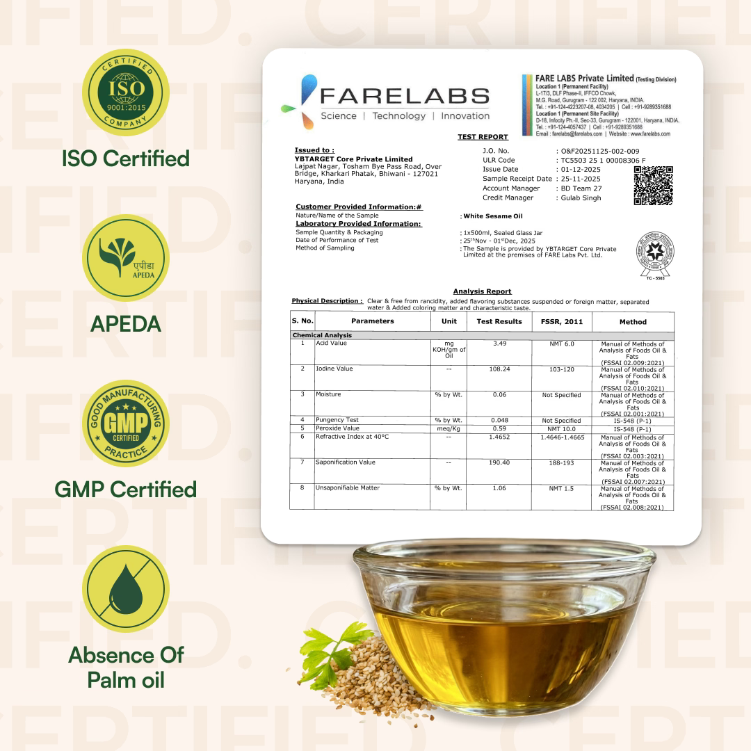 Stone Cold Pressed White Sesame Oil