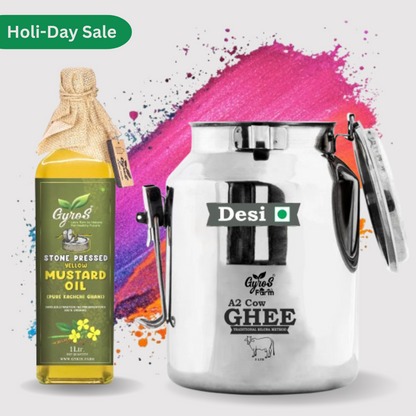Desi Cow Ghee + Yellow Mustard Stone Pressed Oil