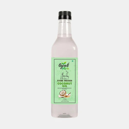 Stone Cold Pressed Coconut Oil, Vegan Cold Pressed Coconut Oil, Pure & Natural Virgin Coconut Oil, Keto-Friendly & Gluten-Free Cooking Oil, Wood Pressed  - Gyros Farm