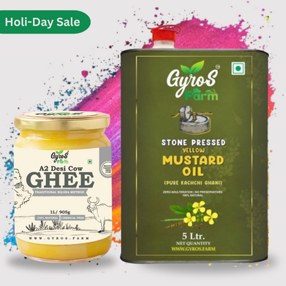 A2 Desi Cow Ghee & Yellow Mustard Stone Pressed Oil