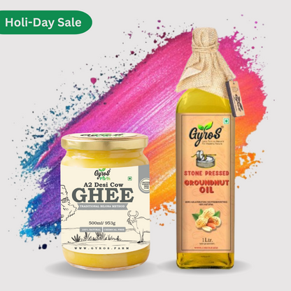 A2 Desi Cow Ghee and Groundnut Stone Pressed Oil