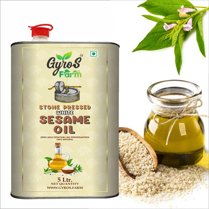Stone Cold Pressed Yellow Mustard and Sesame Oil Combo | 5L + 5L | zero Adulteration | Sieve Filtered