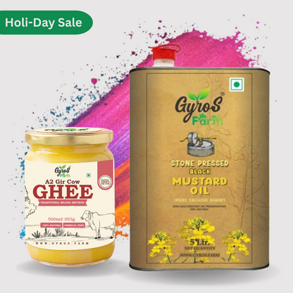 A2 Gir Cow Ghee & Black Mustard Stone Pressed Oil