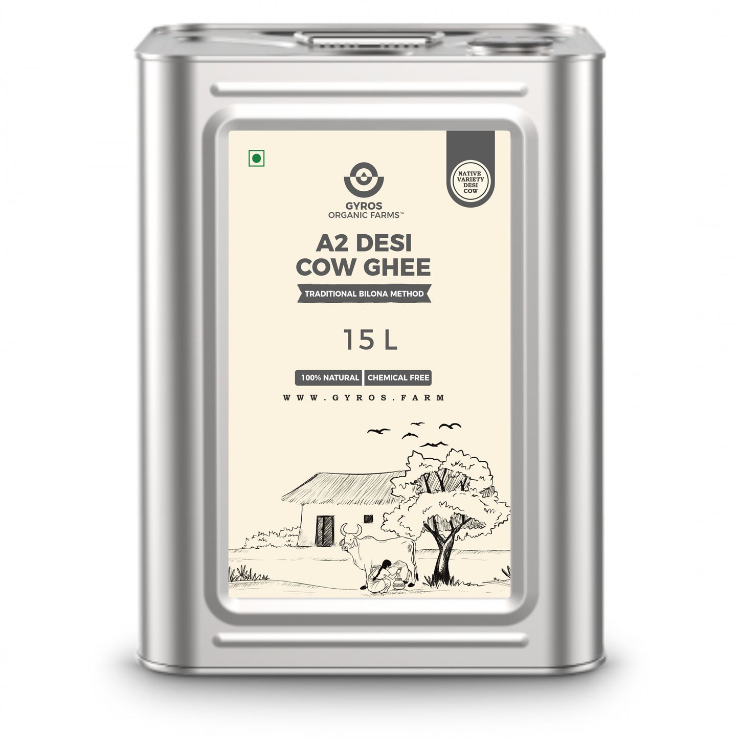 A2 Desi Cow Ghee | Bilona Churned | From Grass-Fed Desi Cows | Made in VILLAGE (From Free Roaming Cows), Not Gaushala