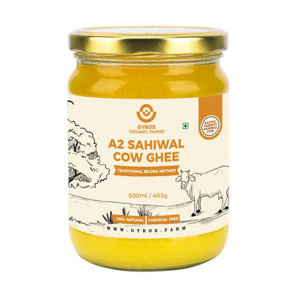 A2 Sahiwal Cow Ghee | Traditional Bilona Method | From Grass-Fed Desi Sahiwal Cows | Made in VILLAGE (From Free Roaming Cows), Not Gaushala