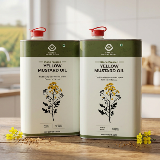 Stone Cold Pressed Yellow Mustard Oil Combo | 5L + 5L | zero Adulteration | Sieve Filtered