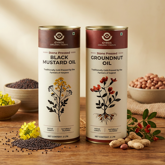 Stone Cold Pressed Black Mustard and Groundnut Oil Combo   | 2L + 2L  | Zero Adulteration| Sieve Filtered