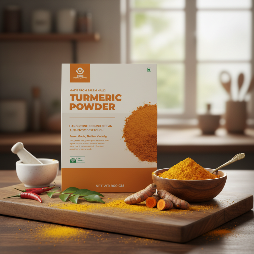Stone Ground Turmeric Powder (Haldi Powder) | High Curcumin Content | 100% Natural | Zero Colours, Zero Chemical Added
