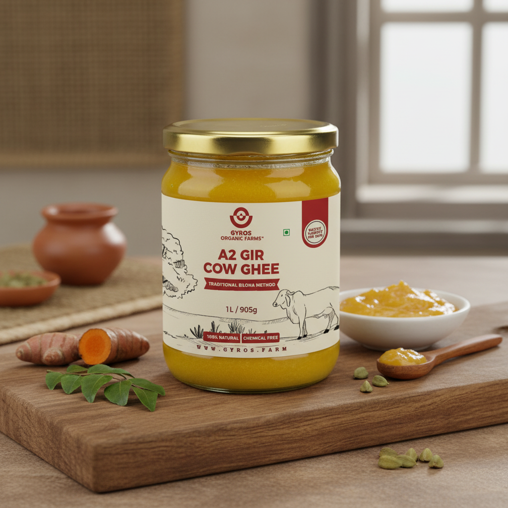 A2 Gir Cow Ghee | Bilona Churned | From Grass-Fed Desi Gir Cows | Made in VILLAGE (From Free Roaming Cows), Not Gaushala