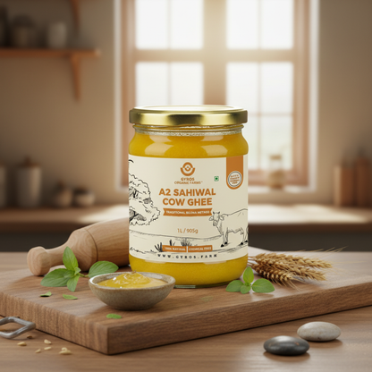 A2 Sahiwal Cow Ghee | Traditional Bilona Method | From Grass-Fed Desi Sahiwal Cows | Made in VILLAGE (From Free Roaming Cows), Not Gaushala