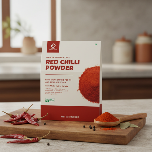 Stone Ground Red Chilli Powder (Lal Mirch Powder) | Made with Sun-Dried Chillies | Sourced From Guntur | Zero Chemicals Added