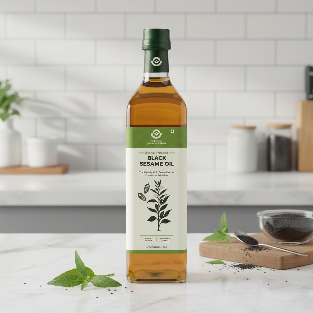 Stone Cold Pressed Black Sesame Oil | Deep Flavor | Unfiltered | Rich Aroma