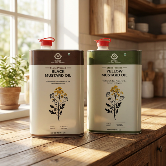Stone Cold Pressed Oil Yellow and Black Mustard Combo | 5L + 5L | zero Adulteration | Sieve Filtered
