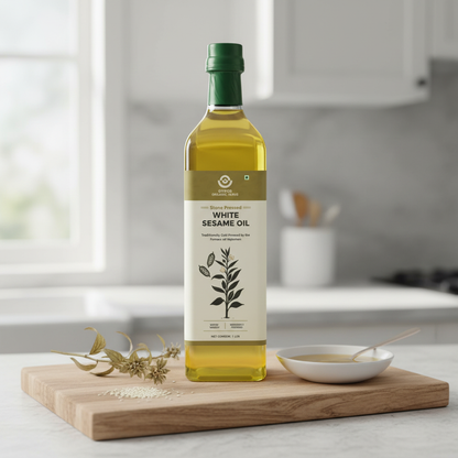 Stone Cold Pressed White Sesame Oil | 100% Natural | Unfiltered | Packed With Nutrition
