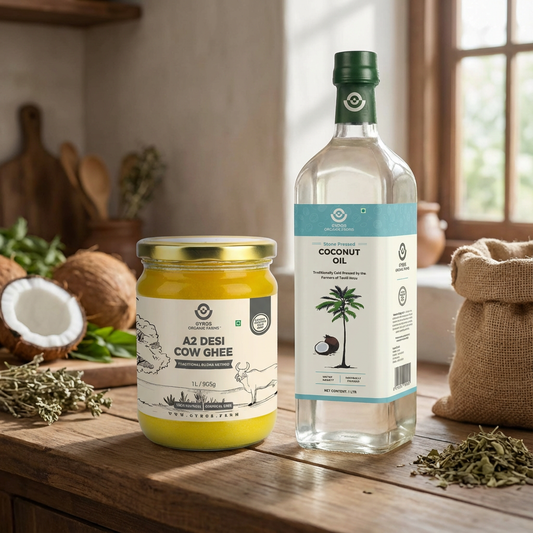 A2 Desi Cow Ghee & Coconut Stone Pressed Oil