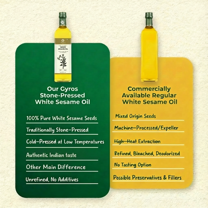 Stone Cold Pressed White Sesame Oil | 100% Natural | Unfiltered | Packed With Nutrition