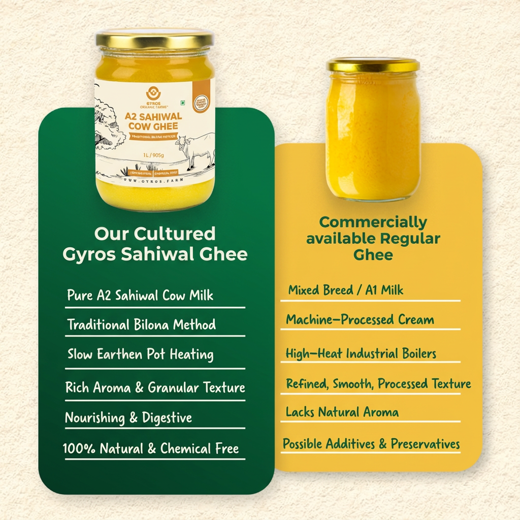 A2 Sahiwal Cow Ghee | Traditional Bilona Method | From Grass-Fed Desi Sahiwal Cows | Made in VILLAGE (From Free Roaming Cows), Not Gaushala