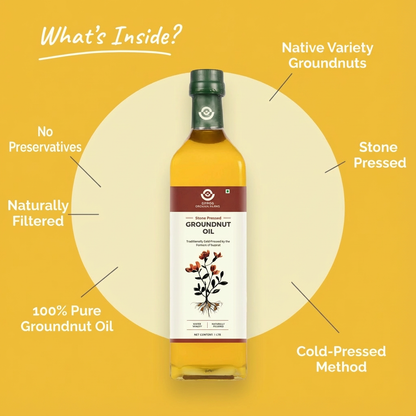 Stone Cold Pressed Groundnut Oil | 100% Pure | Made From High Quality Organic Peanuts