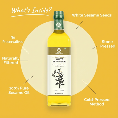 Stone Cold Pressed White Sesame Oil | 100% Natural | Unfiltered | Packed With Nutrition