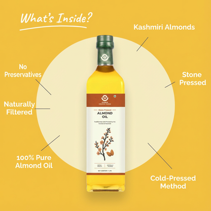 Stone Cold Pressed Almond Oil | Premium Grade | Naturally Extracted | Zero Chemicals