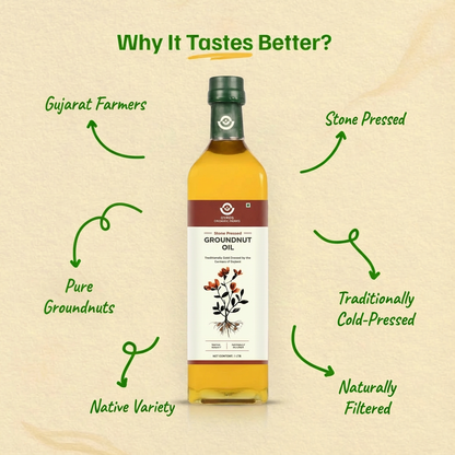 Stone Cold Pressed Groundnut Oil | 100% Pure | Made From High Quality Organic Peanuts