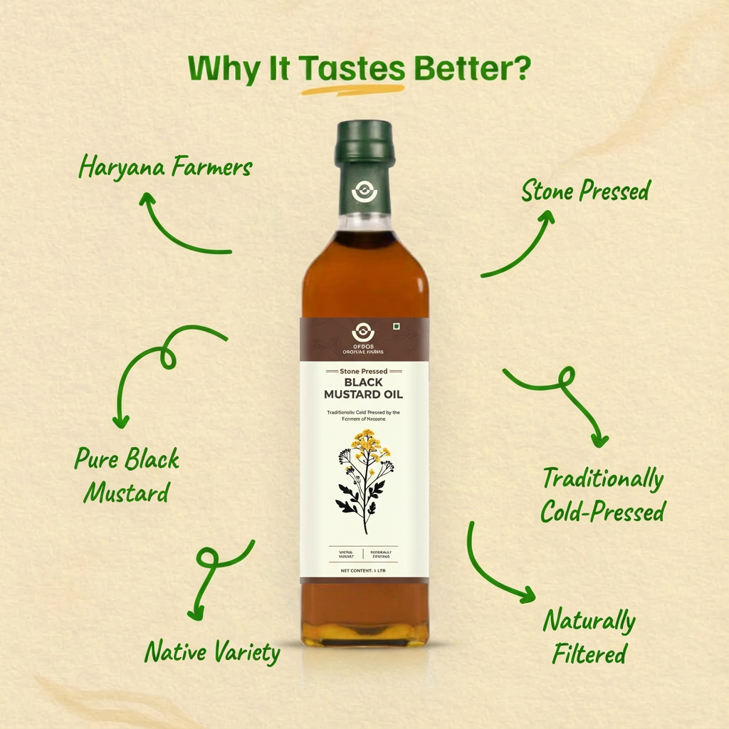 Stone Cold Pressed Black Mustard Oil | 100% Pure | Made From Native Seeds | Zero Preservatives