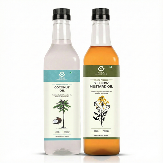 Trial Pack | Yellow Mustard & Coconut Stone Cold Pressed Oil | Unfiltered | Unadulterated | PET Bottle | New Arrival