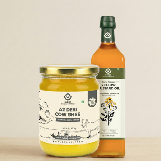 A2 Desi Cow Ghee & Yellow Mustard Stone Pressed Oil