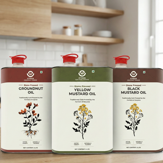 Kitchen Essential Combo | Yellow Mustard | Black Mustard | Groundnut - 5L each