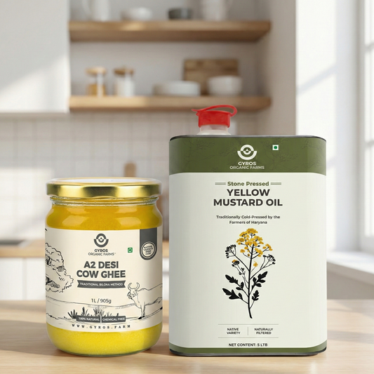 A2 Desi Cow Ghee & Yellow Mustard Stone Pressed Oil