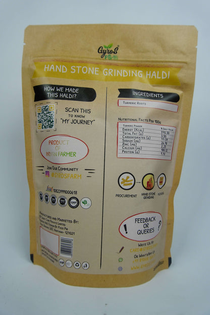 Hand Stone Grounded Haldi | Turmeric Powder | High Curcumin Content | Unprocessed | Chemical free