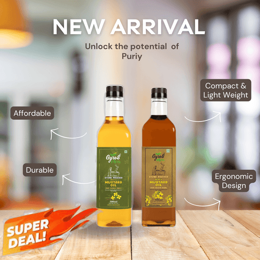 Trial Pack | Yellow & Black Mustard Stone Cold Pressed Oil | Unfiltered | Unadulterated | PET Bottle | New Arrival