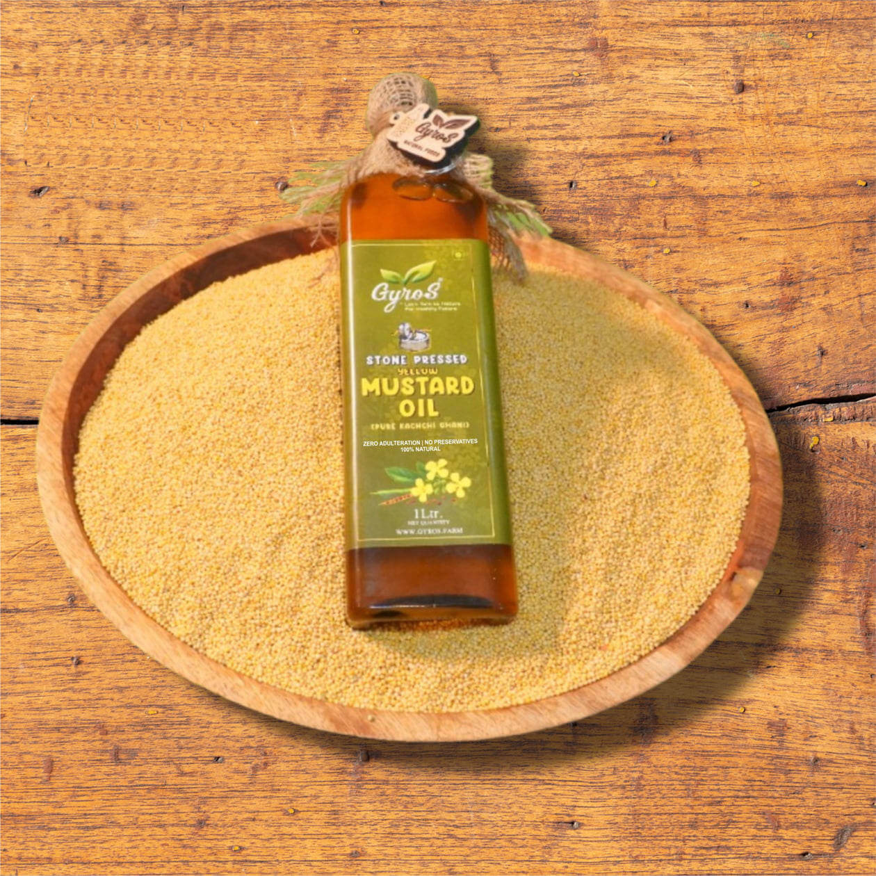 Stone pressed organic mustard oil