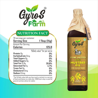 Black Mustard Stone Cold Pressed Oil Combo | zero Adulteration | UnFiltered | 1L + 1L | Glass Bottles