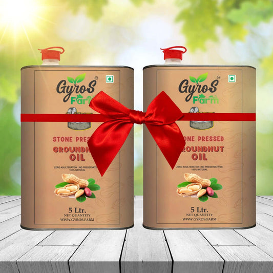 Stone Cold Pressed Groundnut Oil Combo  | 5L + 5L | Zero Adulteration| Sieve Filtered