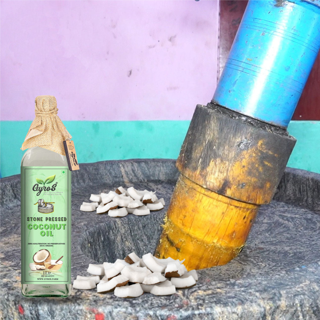 Stone Pressing Method for Coconut Oil Extraction