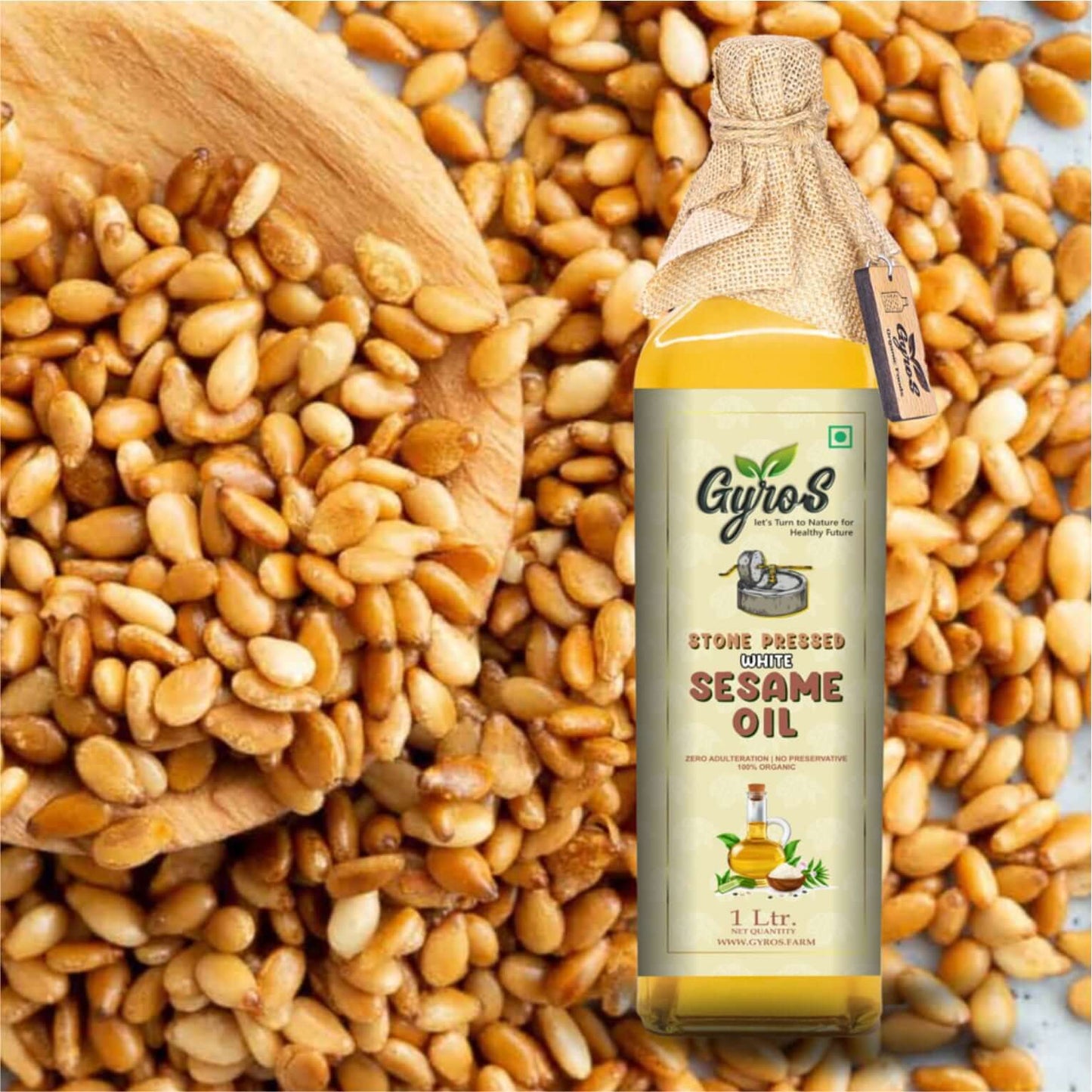 1 ltr bottle of wood pressed cold sesame oil