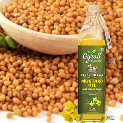 Stone Cold Pressed Black Mustards and Yellow Mustard Oil | 1L + 1L | Zero Adulteration| Unfiltered | Glass Bottle