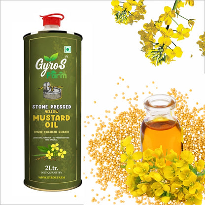 Stone Cold Pressed Yellow Mustard Oil Combo | 2L + 2L | zero Adulteration | Sieve Filtered